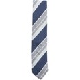 thumbnail image 1 of Bigi Men's Navy / White Grey Diagonal Multi Striped Tie Necktie - One Size, 1 of 1