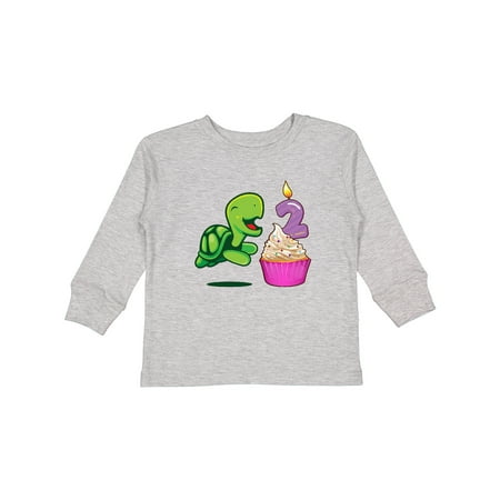 

Inktastic 2nd Birthday Turtle Gift Toddler Boy or Toddler Girl Long Sleeve T-Shirt