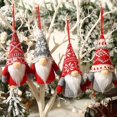 thumbnail image 2 of Juego de 4 adornos de gnomo colgantes para árbol de Navidad, gnomo de lana sueco hecho a mano, elfo de Papá Noel con adorno de luces LED, 2 of 5