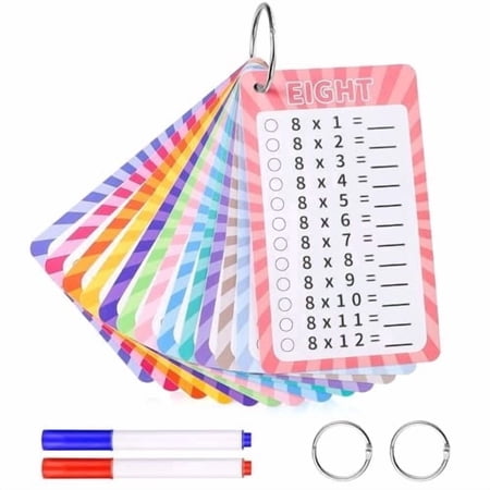 15 Pcs Multiplication Flashcards 0-12 Times Table Flash Cards Multiplication Chart Math Flashcards for 1st to 3rd Grades