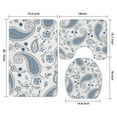 thumbnail image 3 of Blue Paisley and Floral Pattern Bathroom Rugs Sets 3 Piece,Toilet Cover Set,Absorbent Non Slip Bathroom Mats Sets with U-Shaped Contour Rug Toilet Rug Set, 3 of 5