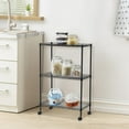 thumbnail image 2 of Zimtown Adjustable Storage Rack, 20"W x 10"D x 28"H 3-Shelf Rolling Utility Cart Wire Shelving, 2 of 6