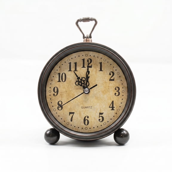 Kabuer Retro Alarm Clock, Super Silent Non-Ticking Small Clock for Living Room, Bedroom, and Desk