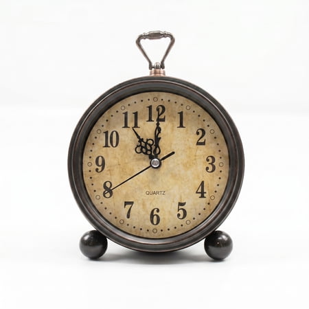 Kabuer Retro Alarm Clock, Super Silent Non-Ticking Small Clock for Living Room, Bedroom, and Desk