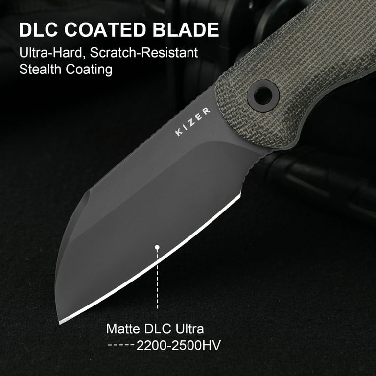 Kizer Drop Bear Fix Sheepsfoot Fixed Knife S45VN Blade Micarta