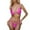 Hot Pink, variant on Jjayotai Women Triangle Halter Thong Bikini Set Clearance, Ruffle Sexy String Two Piece Swimsuit Bathing Suit Swimwear Green M