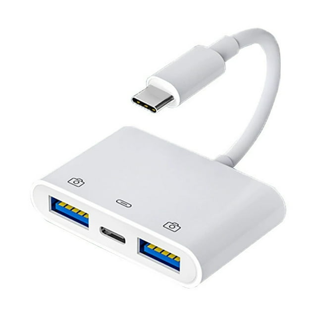 HEVIRGO Card Reader Multifunctional High-speed Driver-free High Performance Widely Compatible Fast Transmission 2-in-1 Type-C USB SD-Card TF U Disk OTG Memory Card Adapter for Smartphone