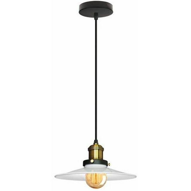 Lustre Edison Vintage, Suspension Base E27 pour Chambre et Cuisine, Blanc, 22cm Rétro Chic