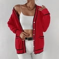 thumbnail image 5 of Plus Size Knit Cardigan Sweater Open Front Long Sleeve Pocket Outwear Cozy Casual Loose Fit Jacket For Fall Winter Fashion Women Casual Dress Sweater Long Sleeve Hoodie Womens Long Hooded Sweatshirt, 5 of 9