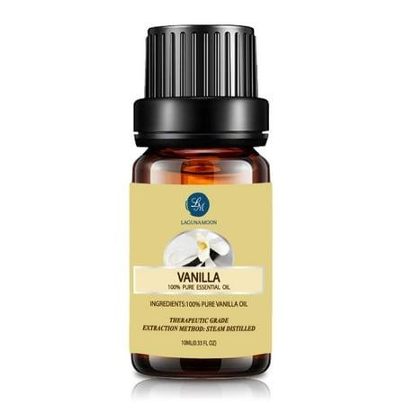 Vanilla Dry Oil - Lagunamoon 10ml Vanilla Essential Oils,Pure&Natural Aromatherapy Oil For Massage And Relaxation,Premium Therapeutic Grade,Fragrance For Personal Care&Wellness