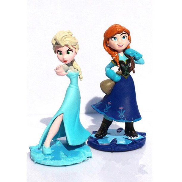 Figuras de acción de Anna y Elsa de Frozen de Disney para niños, modelo para decoración de tartas, juguetes coleccionables de Anime, decoración de tartas, regalos de cumpleaños zhangyuxiang unisex