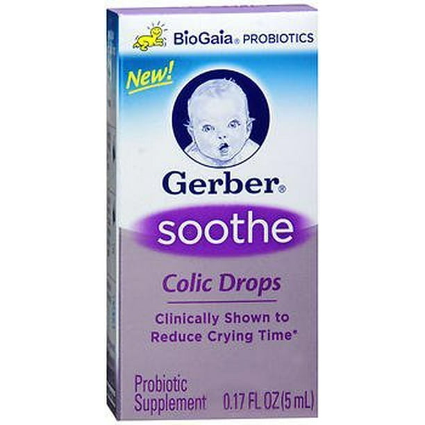 Gerber Soothe Colic Drops Probiotic Supplement 0.34 oz, Pack of 4