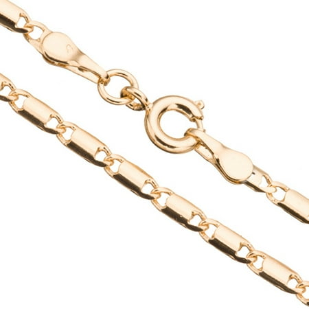 Gold Lock Chain Necklace With Springring Clasp 18Inch 14K Gold Finished Brass 3mm Chain Width Sold per pkg of 1pcs