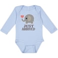 thumbnail image 3 of Inktastic Just Arrived Baby Elephant Boys or Girls Long Sleeve Baby Bodysuit, 3 of 5