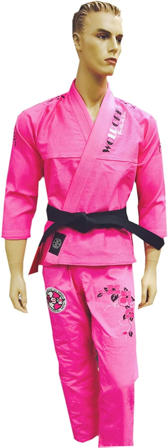 Woldorf USA BJJ Jiu Jitsu Kimono Pearl Weave Gi for Pink Martial Arts
