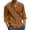 Orange, variant on WREESH Men's Casual Button Down Shirt Cotton Linen Solid Round Neck Long Sleeve Shirt Blue