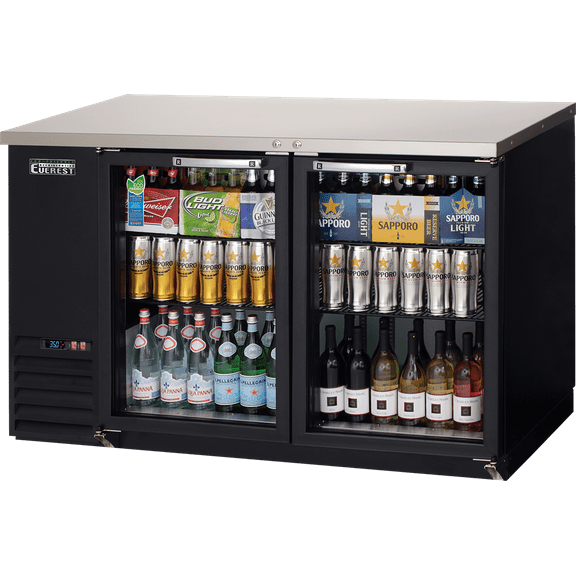 Everest Refrigeration EBB59G Back Bar Cooler Cabinet 2 Glass Doors, 115v, NSF - 20 cu. ft.