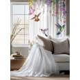 thumbnail image 4 of Sheer Curtains 72 Inches Long, Watercolor Flowers Semi Sheer Curtains Light Filtering Window Treatment, Spring Hummingbird Butterflly Floral Privacy Voile Drapes for Living Room Bedroom 52x72 Inch, 4 of 7