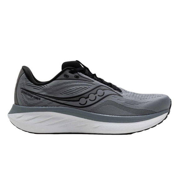 Saucony Men's Ride 18, Cinder | Black, 9.5, Medium