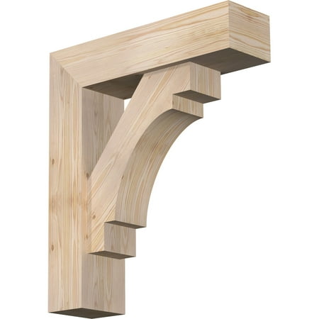 

Ekena Millwork 7 1/2 W x 28 D x 32 H Merced Block Smooth Bracket w/ Offset Brace Douglas Fir