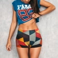 thumbnail image 3 of Balery Geometric Cube Pattern Art Pantalones cortos de entrenamiento estampados para mujer, sin costuras, ajustados, para gimnasio, yoga, correr, deportes, ejercicio activo, fitness.-X-Large, 3 of 8