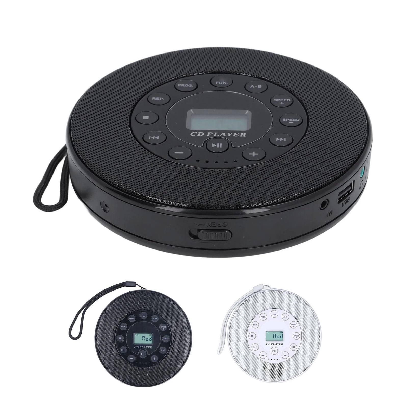 Bluetooth Portable CD Player Rechargeable CD Player Built in Speaker Microphone Memory Playing ABS