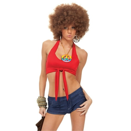 Peace Love Hippie Chick 1970'S Disco Girl Beatnik Womens Halloween Costume