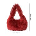 thumbnail image 3 of Bolso Hobo esponjoso para mujer, Bolso de muñeca suaves y esponjosos, Bolso diario de invierno para niñas Y2K de piel sintética, 3 of 5