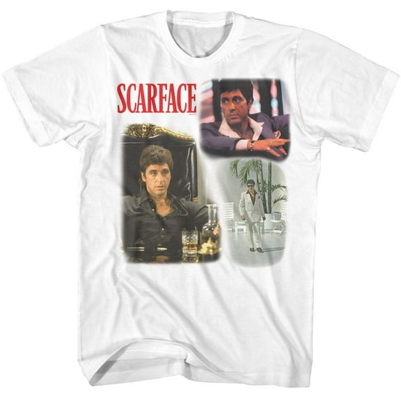 Scarface World Is Yours Collage Color White Adult T-Shirt Xl