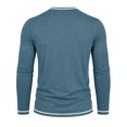 thumbnail image 6 of JIAYUE Men's T Shirt Contrast Color Henley Long Sleeve Shirts V Neck Buttons Placket Slim Fit Casual Pullover Tops For Commute Travel And Daily Comfortable Wear, 6 of 7