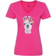 thumbnail image 3 of Inktastic Cute Llama with Flower Women's V-Neck T-Shirt, 3 of 5