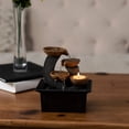 thumbnail image 4 of Pure Garden 3-Tier Desk Water Fountain with Tea Light Candle Holder (Black), 4 of 6