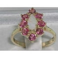 thumbnail image 2 of LBG British Made 9k Yellow Gold ring with Natural Opal & Pink Tourmaline Womens Statement Ring - 33 size options - Size 11, 2 of 5