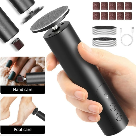 JUUTREN Electric Callus Remover for Feet, Foot File Nail Drill 2 in 1, Rechargeable Dermave Foot Callus Remover With 30pcs Sandpaper Disk, Professional Pedicure Tools for Dry Dead Skin, 6 Speed