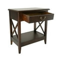 thumbnail image 3 of Nightstand with 1 Drawer and Criss Cross Sides, Espresso Brown- Saltoro Sherpi, 3 of 5