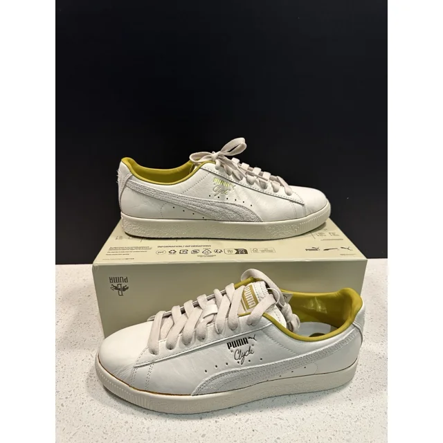 Size 10 PU & MA Clyde The Neverworn Iv Lace Up White Sneakers Casual Shoes 39870201