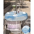 thumbnail image 5 of Outdoor Tablecloth with Umbrella Hole Zipper,Mountain Lake Reflection Blue Gradient Waterproof Zippered Table Cloth for Square Tables,Abstract Art Retro Linen Patio Table Covers for Indoor Pinic, 5 of 6