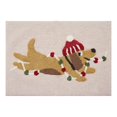 thumbnail image 2 of Holiday Cotton Bath Rug, Pink Dog Design, Multicolor, 17 in x 24 in, 2 of 7
