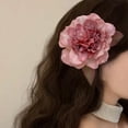 thumbnail image 2 of mdesiwst Hairpin Realistic Flowers Decor Secure Grip Lightweight Hair Clip Side Bang Hair Pin Vacation Style Hair Accessory, 2 of 8