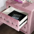 thumbnail image 5 of Furniture of America Cyndi Fabric Upholstered Pink Nightstand and Care Kit, 5 of 12
