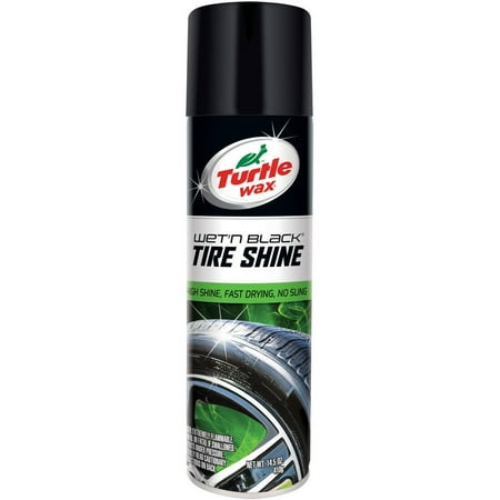 Turtle Wax Wet N' Black Ultra Wet Aerosol Tire Shine, (Best Wax For Car Shine)