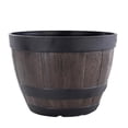 thumbnail image 1 of Simulation Wooden Barrel Planter Pot Resin Barrel Flower Pot Plant Container for Outdoor or Indoor Decor, 1 of 6