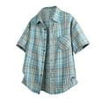 thumbnail image 4 of COSFO Mens Short Sleeve Button Down Shirts Plaid Collared Casual with Pocket Regular Fit Shirts for Men, 4 of 4