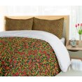 thumbnail image 4 of Ambesonne Floral Duvet Cover Sets, Spring Season Flourishes, 2-King, Dark Green Dark Pink, 4 of 6