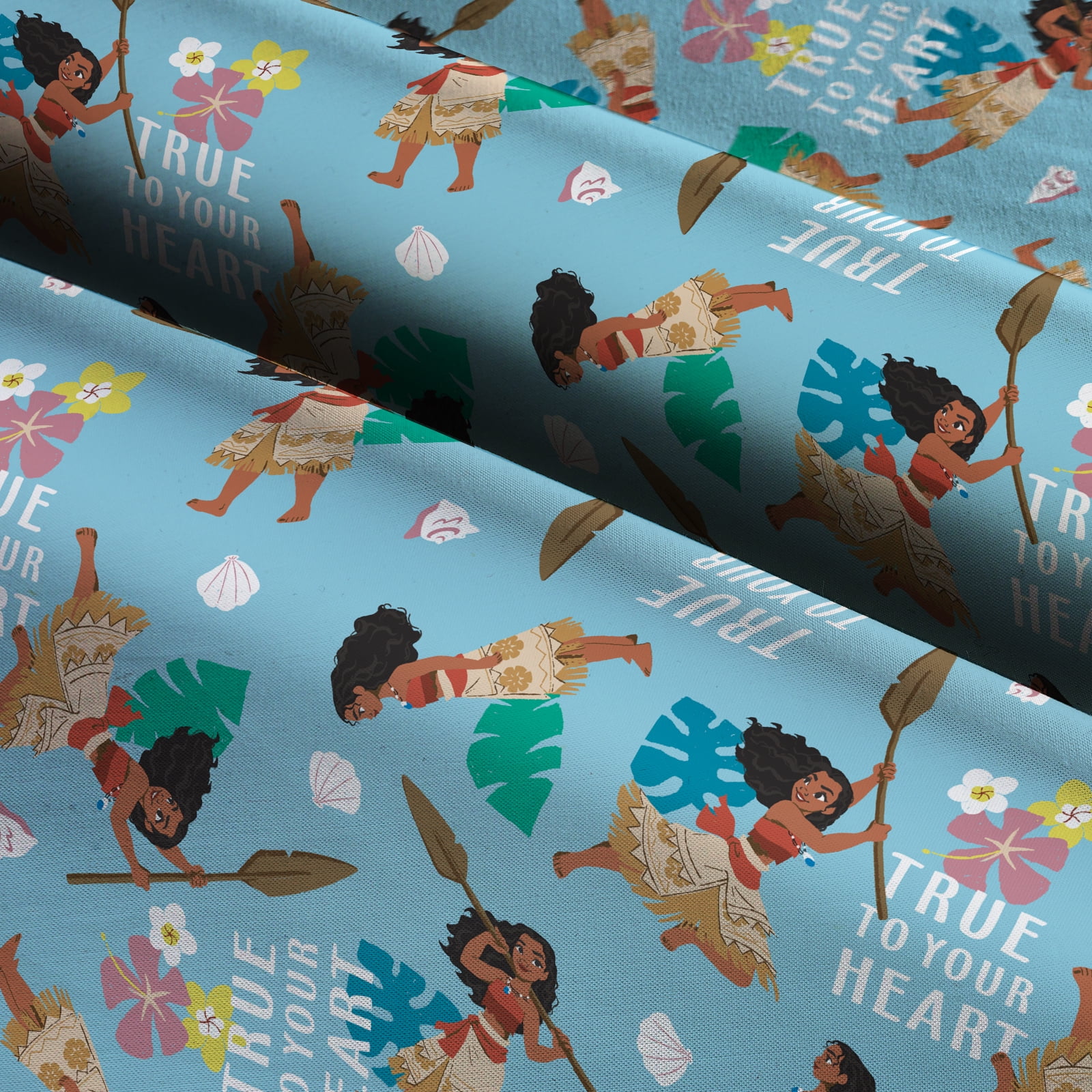 (2 pack) Disney Moana True to Your Heart 1 Yard Precut Fabric