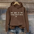 thumbnail image 2 of Womens Hoodie Long Sleeve Hoodie Pullovers for Women Baggy Hoodies Coffee Crewneck Winter Tops for Women Clothes Women, 2 of 3