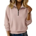 thumbnail image 2 of Wowcloth Women's Solid Color Half Zip Turtleneck Long Sleeve Sweater, Warm Knit Pullover for Fall Winter Casual Daily Wear, 2 of 8