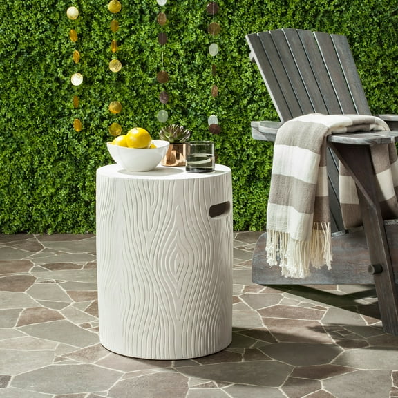 Safavieh Trunk Outdoor Concrete Round Accent Table - Ivory