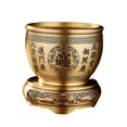thumbnail image 2 of Estatuilla de escultura de lavabo de tesoro tradicional china Fernando Cuenco de latón Feng Shui florero, 2 of 8