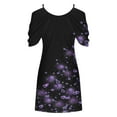 thumbnail image 5 of ICHUANYI Clearance Women Casual Loose Summer Floral Printed Tank Dress Beach Sundress Off Shoulder Dresses(Purple, L) ICHUANYI WER2023081007258, 5 of 5